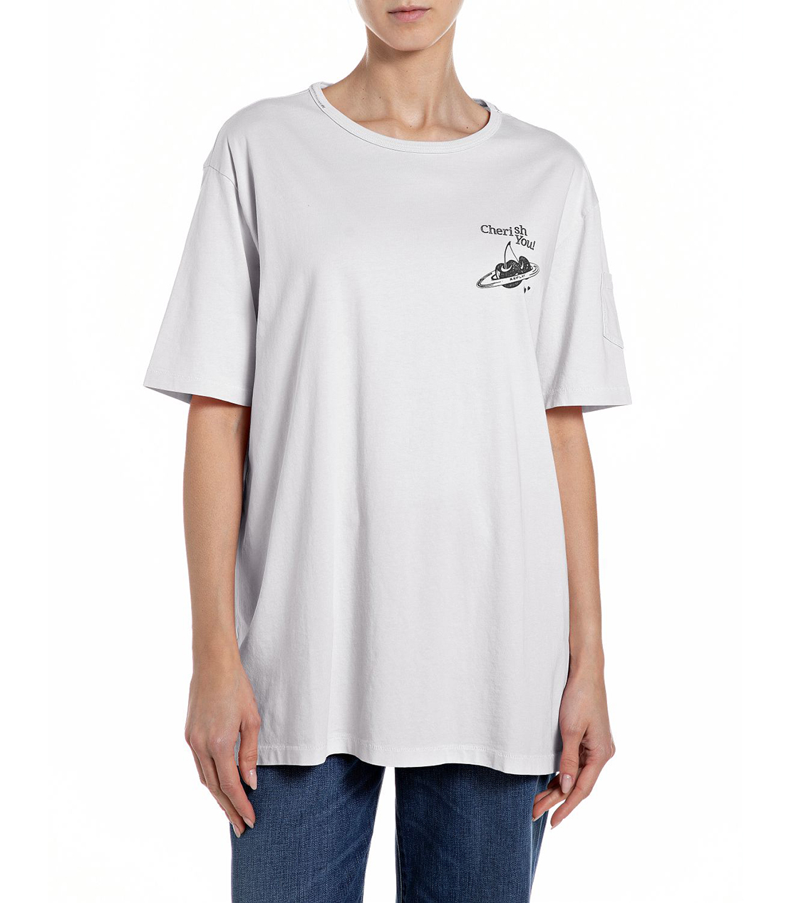 オーバーダイコットンジャージーTシャツ 詳細画像 ホワイト 1